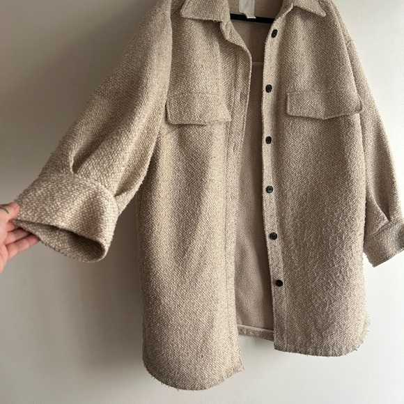 H&M Cream Textured Coat - Picture 4 of 4